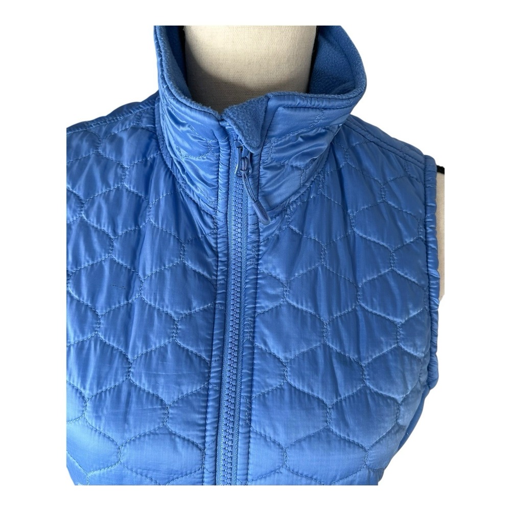 LL Bean Womens Blue Lightweight Puffer Vest Jacket Size Small Double Zip Closure - Picture 2 of 14